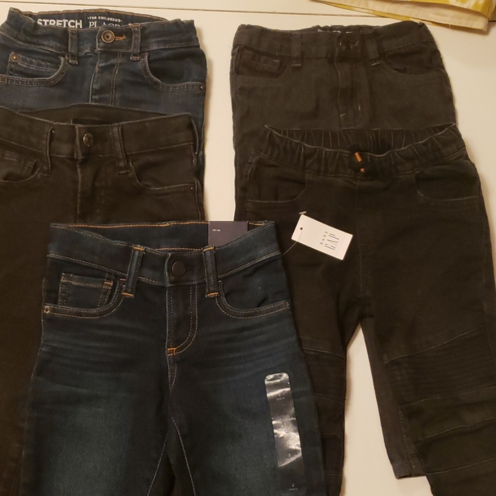 4pairs boys 3t Jean's denim black blue gap dkny